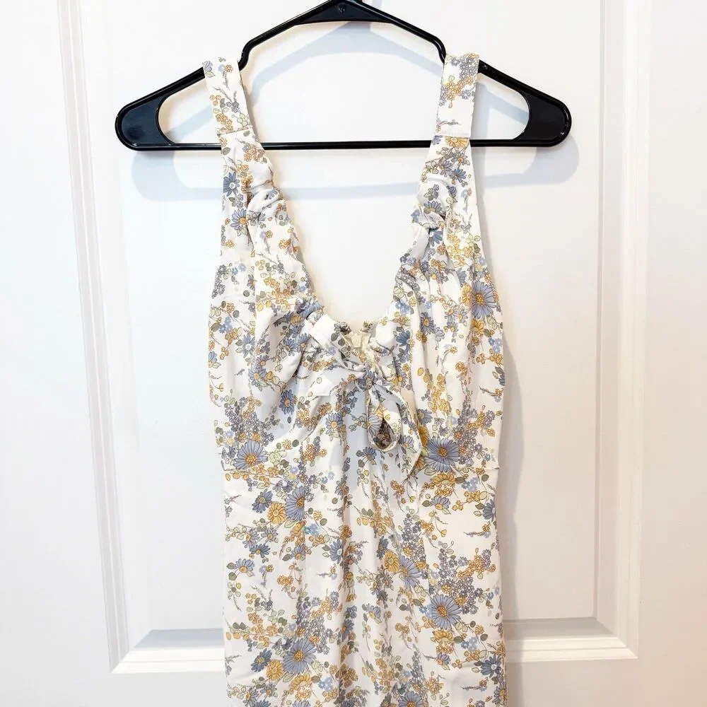 Abercrombie & Fitch Cottagecore Floral Midi Dress XS Feminine Romantic Babydoll